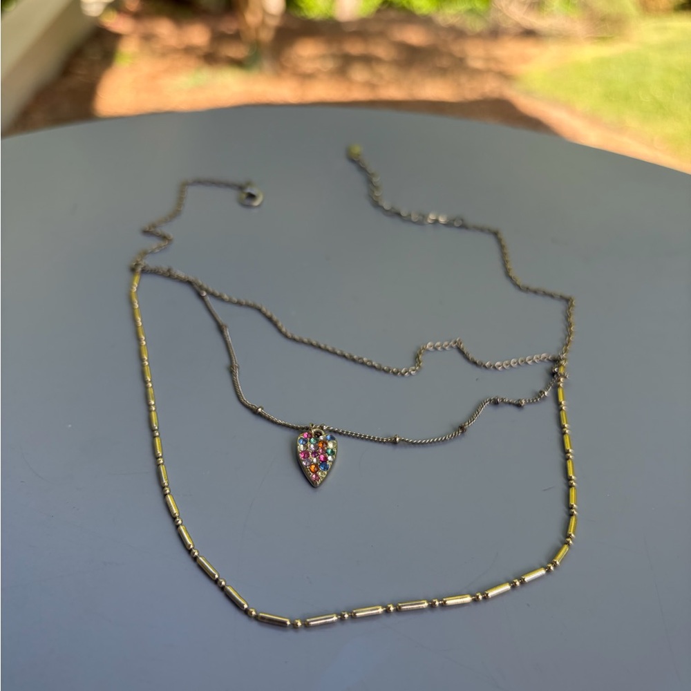Layered Gold Necklace with Pendant
